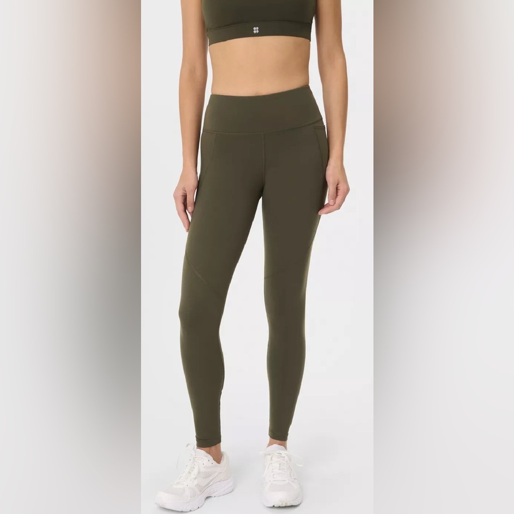 SWEATY BETTY The Super Sculpt Full Length Leggings in Olive Green Size XS - Picture 2 of 7